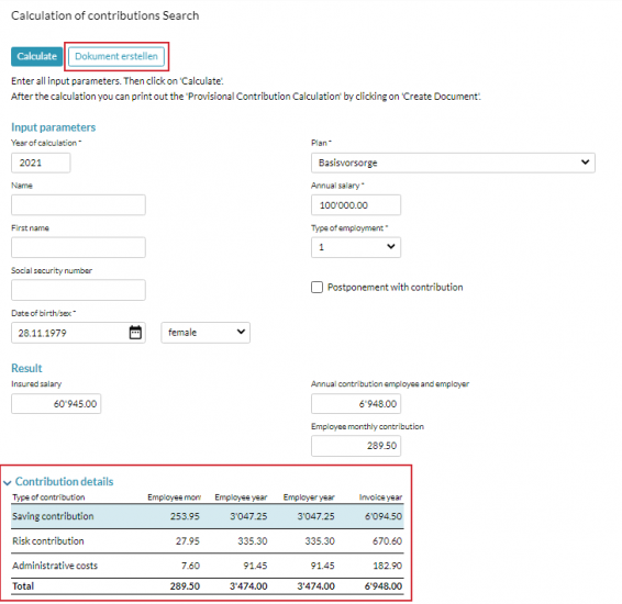 Contribution evaluation