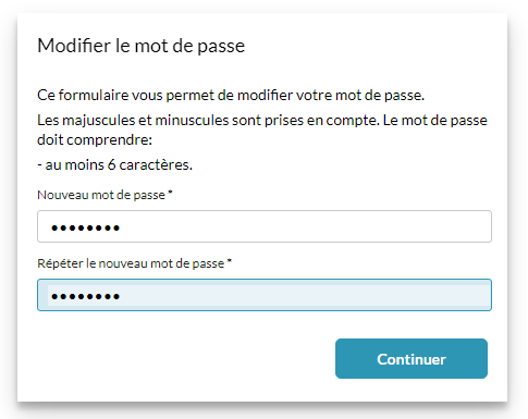 Modifier le mot de passe