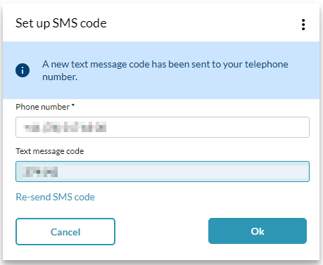 Set up SMS code