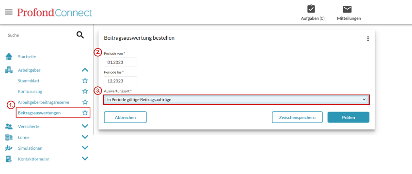 Beitragsauswertung