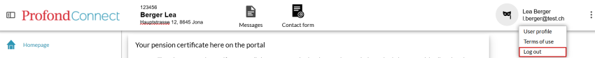 Log out from ProfondConnect
