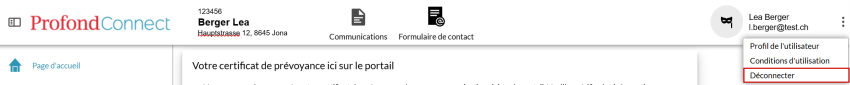 ProfondConnect deconnecter