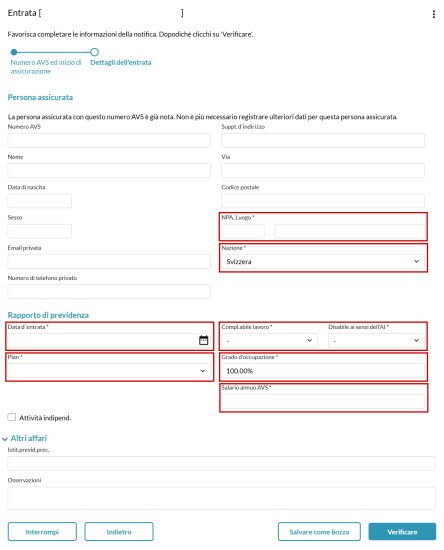 Eintritt Italienisch