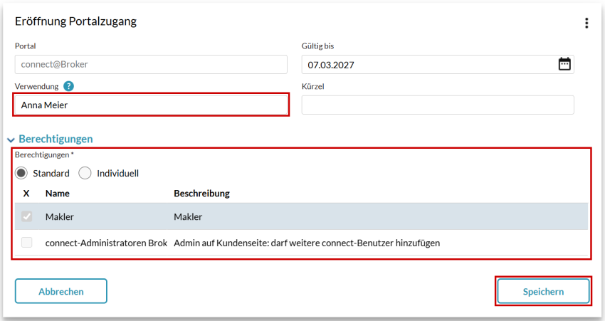 Neuen Benutzer erfassen bei ProfondConnect