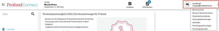 Benutzereinstellungen öffnen