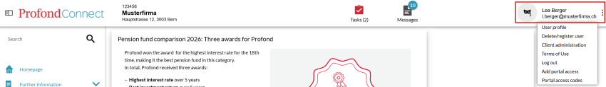 Open user settings