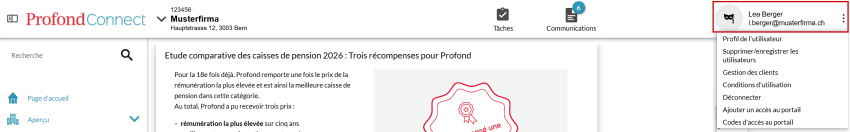 Ouvrir les paramètres utilisateur